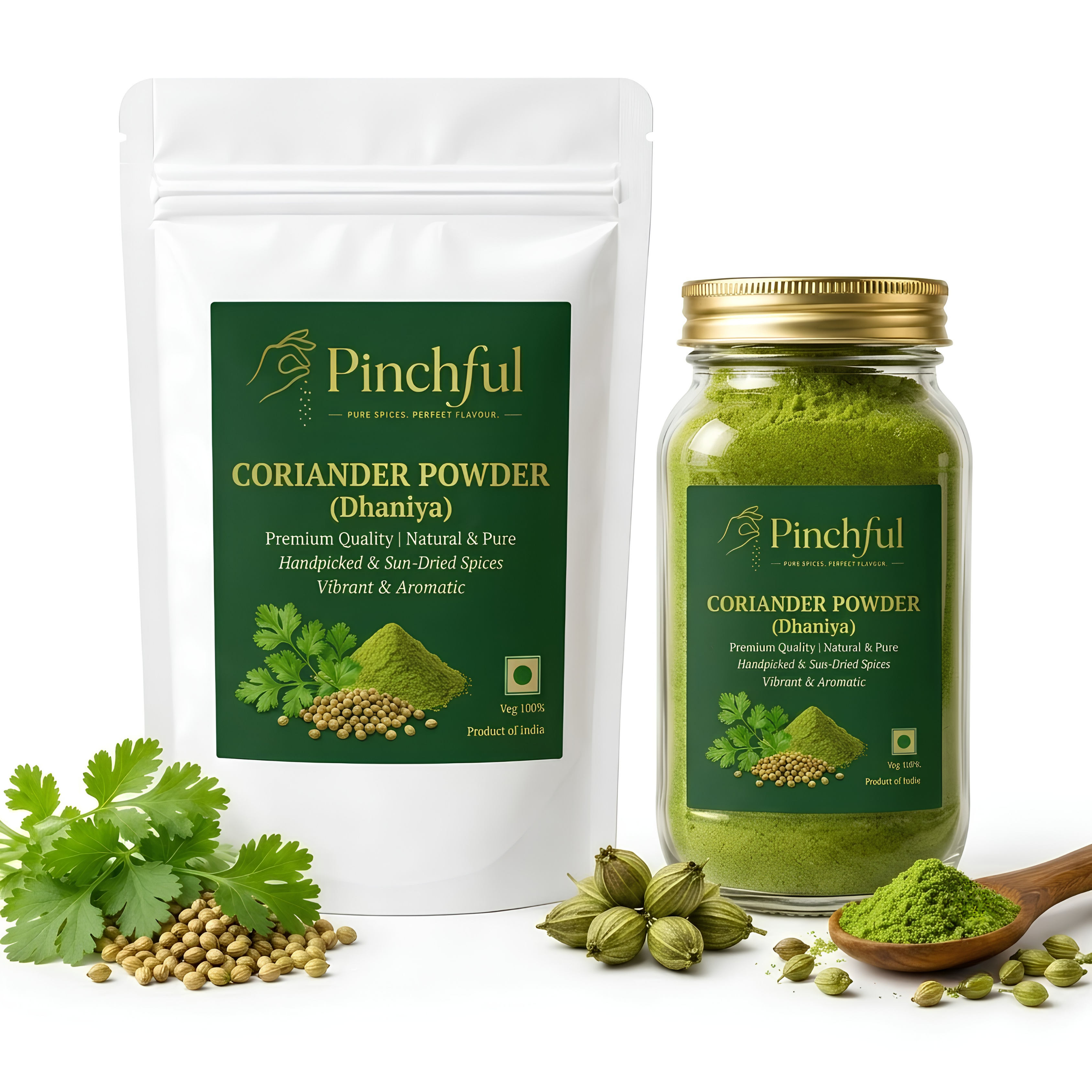 Pinchful Premium Coriander Powder (Dhaniya) | Natural & Pure | Vibrant & Aromatic