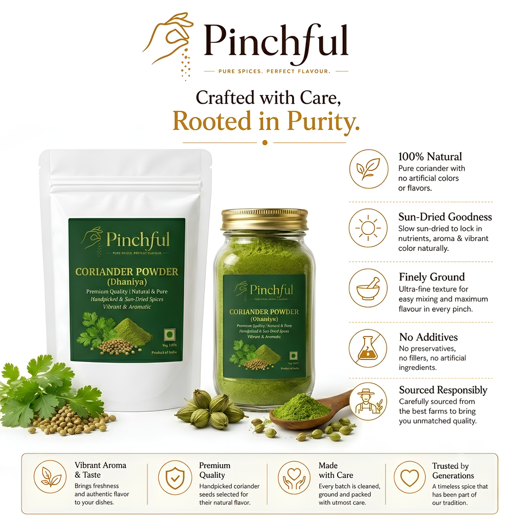 Pinchful Premium Coriander Powder (Dhaniya) | Natural & Pure | Vibrant & Aromatic