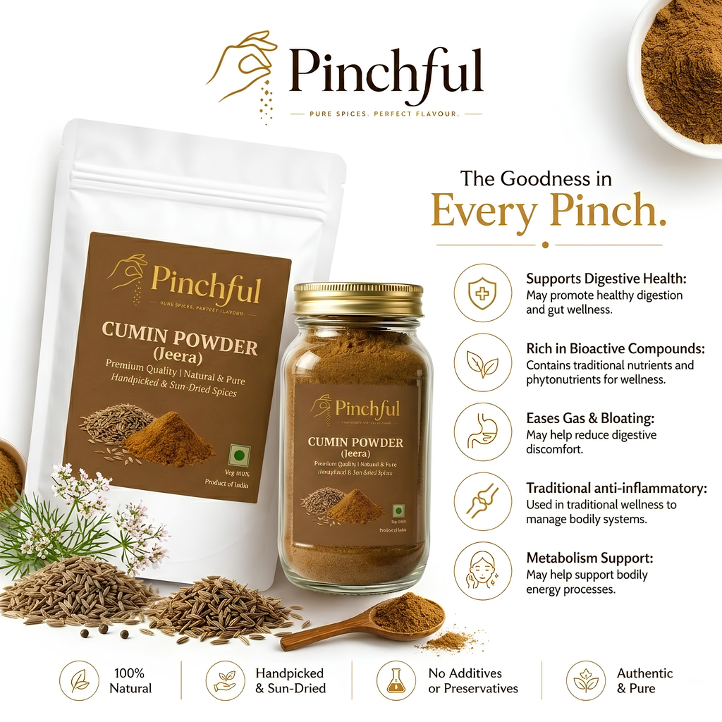 Pinchful Premium Cumin Powder (Jeera) | Natural & Pure | Rich & Aromatic