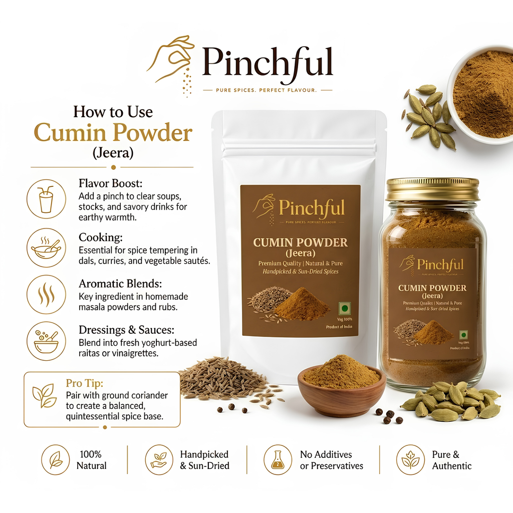 Pinchful Premium Cumin Powder (Jeera) | Natural & Pure | Rich & Aromatic