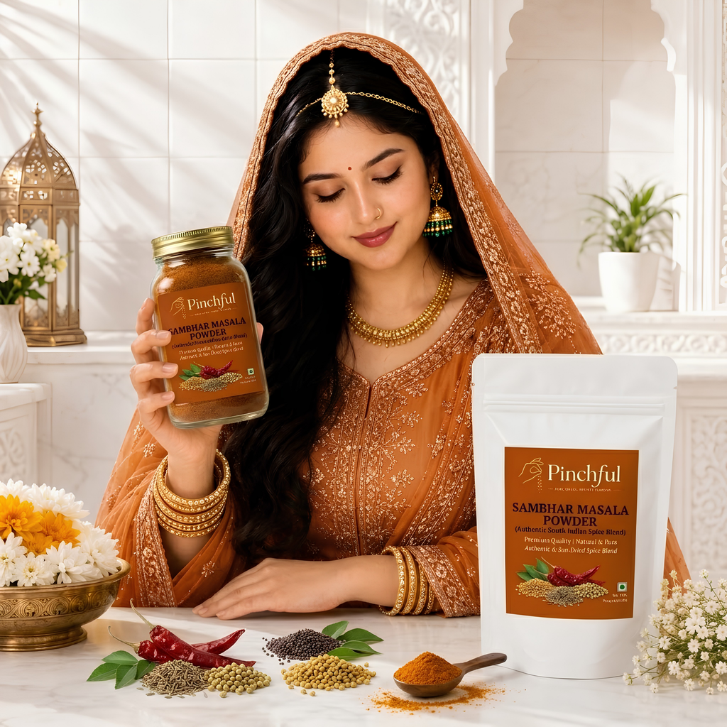 Pinchful Premium Sambar Masala Powder | Authentic South Indian Spice Blend | Rich & Aromatic