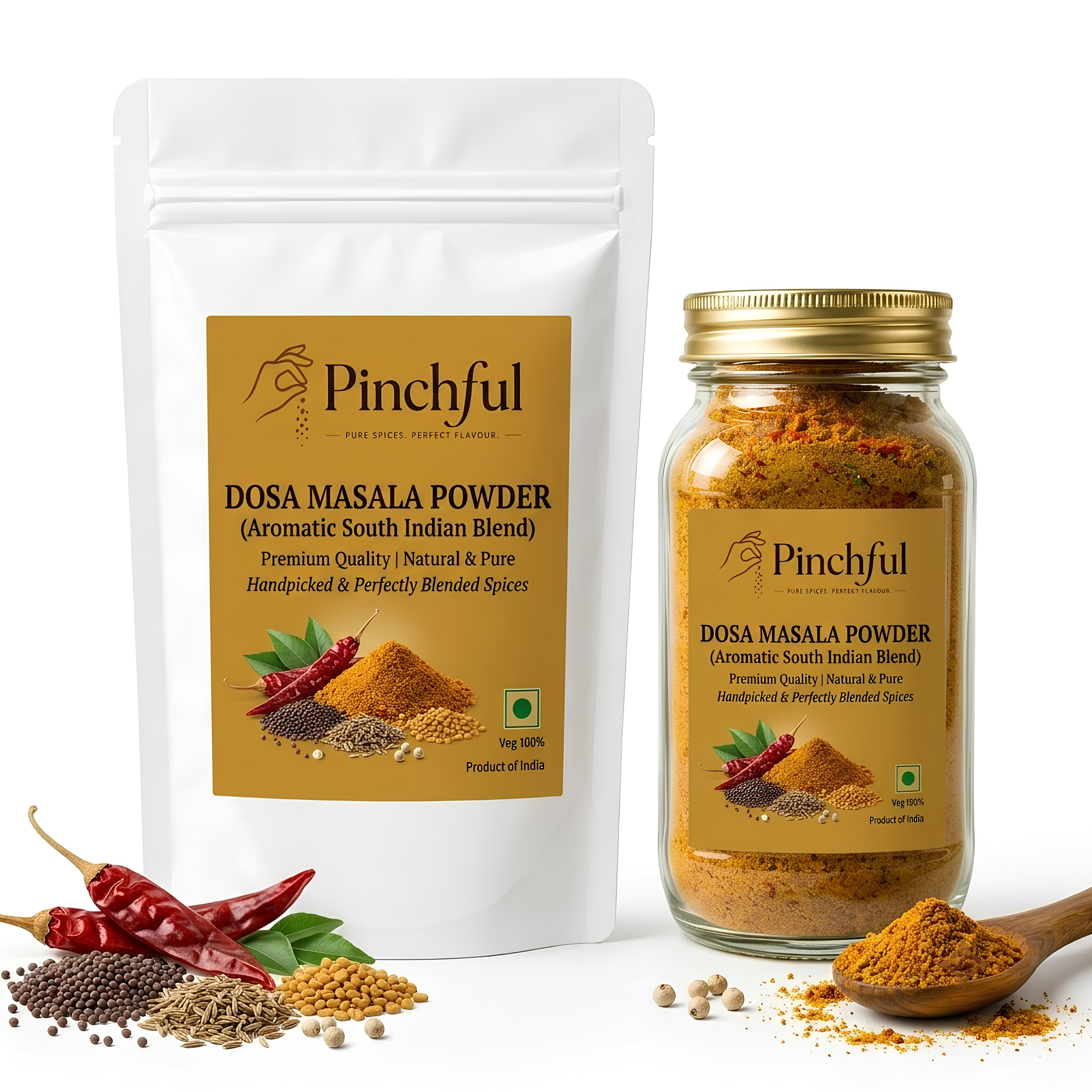 Pinchful Premium Dosa Masala Powder | Authentic South Indian Spice Blend | Rich & Aromatic