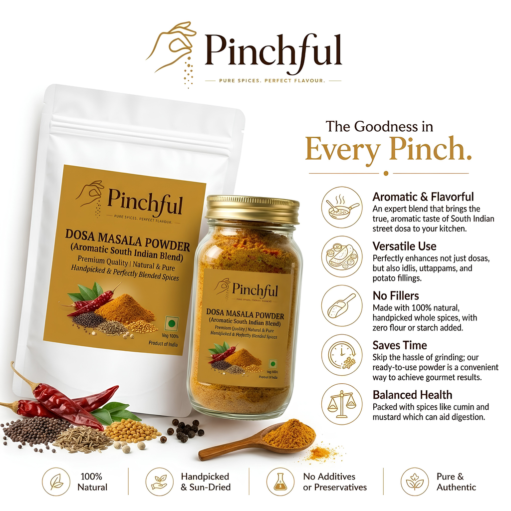 Pinchful Premium Dosa Masala Powder | Authentic South Indian Spice Blend | Rich & Aromatic