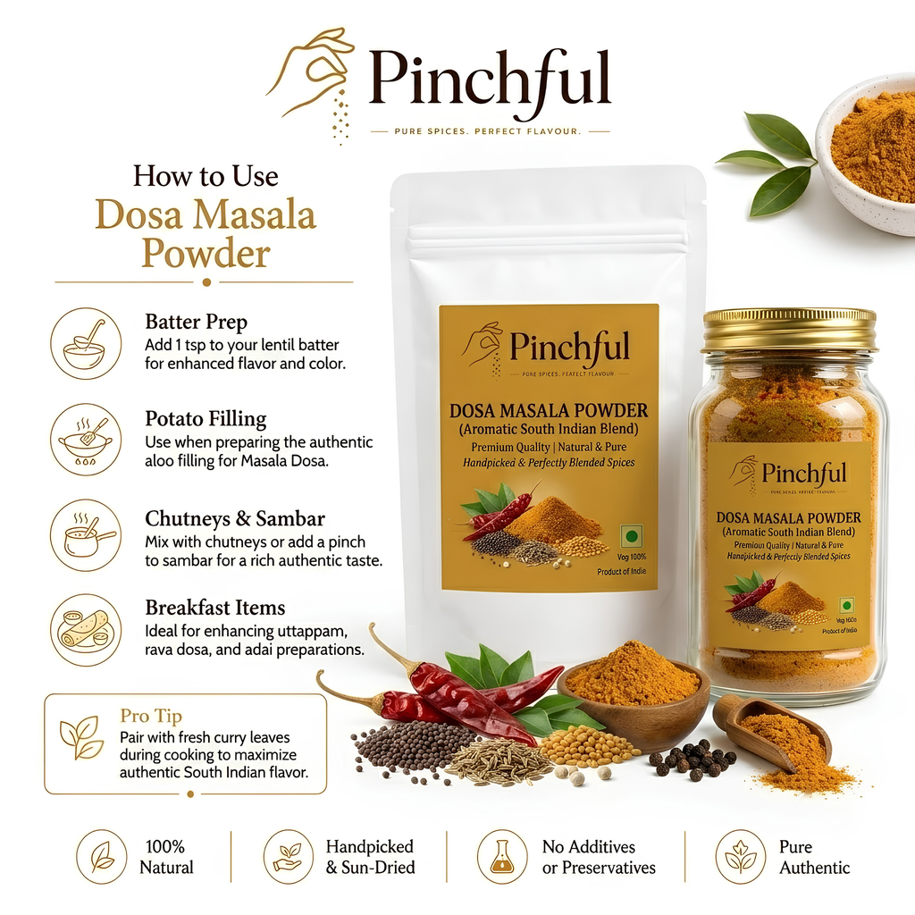Pinchful Premium Dosa Masala Powder | Authentic South Indian Spice Blend | Rich & Aromatic