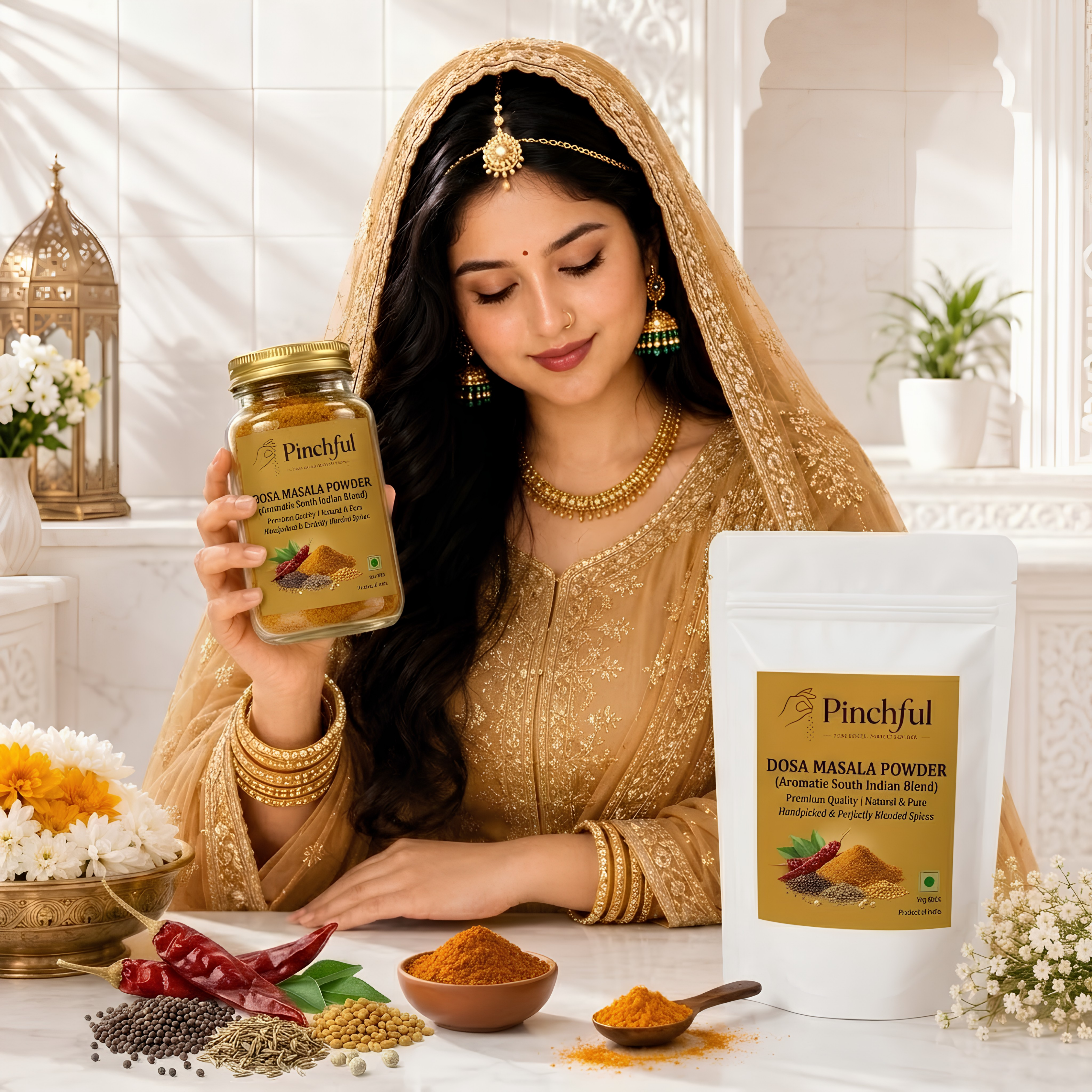 Pinchful Premium Dosa Masala Powder | Authentic South Indian Spice Blend | Rich & Aromatic