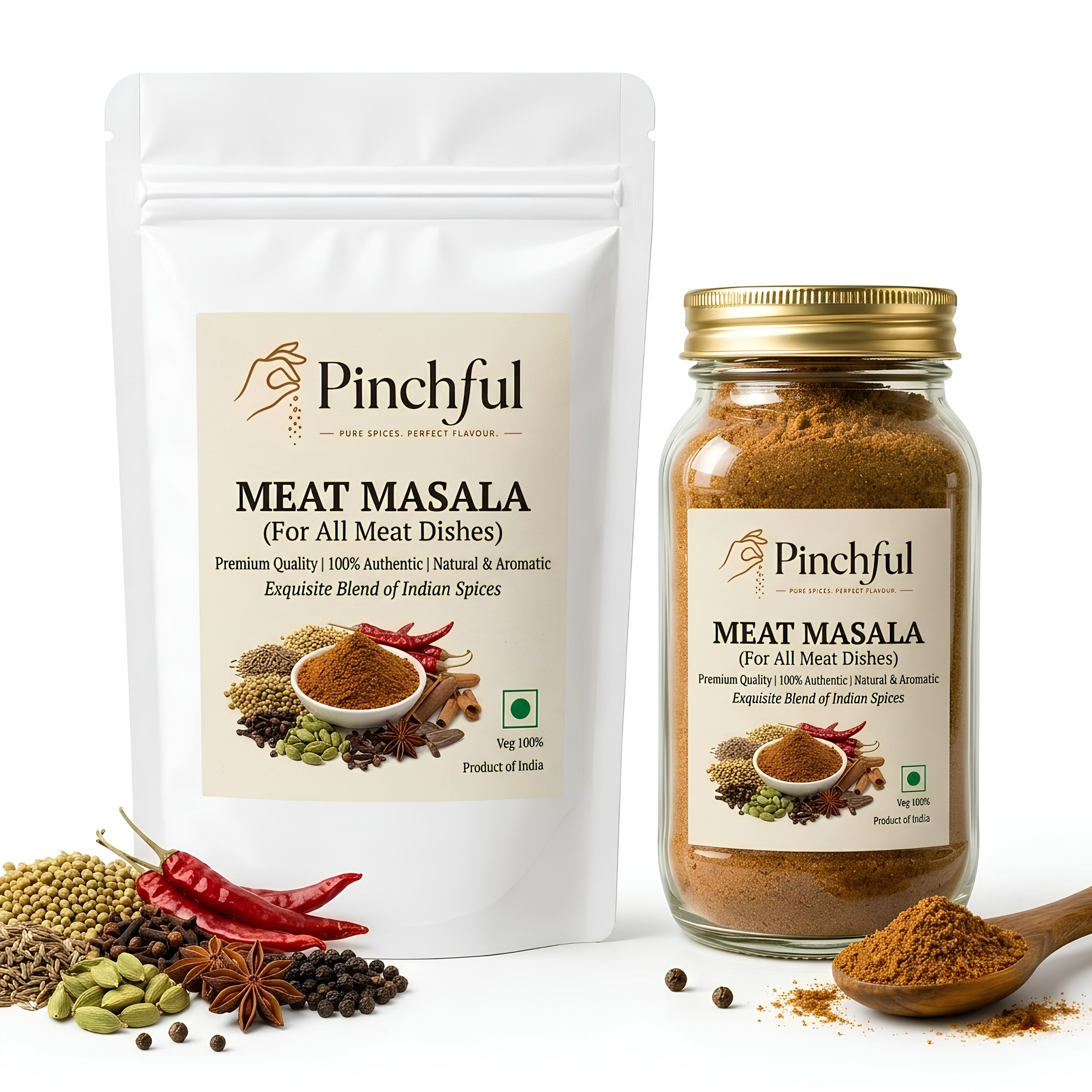 Pinchful Premium Meat Masala | Aromatic Indian Spice Blend for Meat Dishes