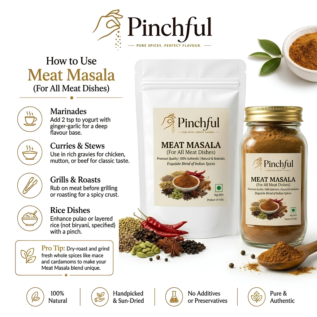 Pinchful Premium Meat Masala | Aromatic Indian Spice Blend for Meat Dishes